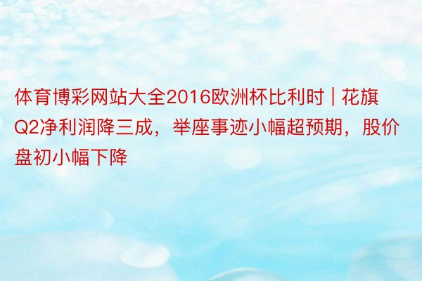 体育博彩网站大全2016欧洲杯比利时 | 花旗Q2净利润降三成，举座事迹小幅超预期，股价盘初小幅下降