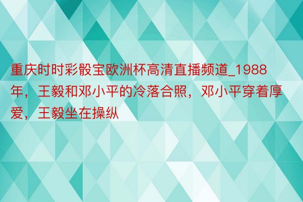 重庆时时彩骰宝欧洲杯高清直播频道_1988年，王毅和邓小平的冷落合照，邓小平穿着厚爱，王毅坐在操纵