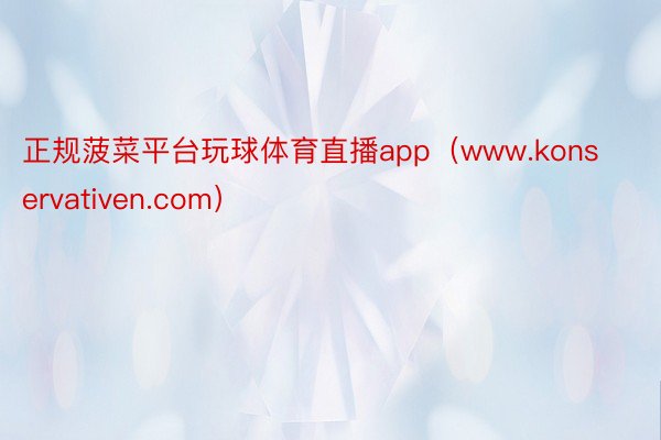 正规菠菜平台玩球体育直播app（www.konservativen.com）